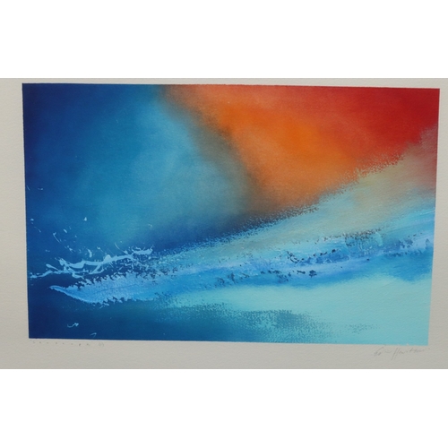 155 - Eric Hewitson, 3 contemporary abstract watercolours, 58cm x 76cm, 