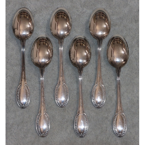 237 - A set of 6 800 silver coloured metal coffee spoons, 1.3oz