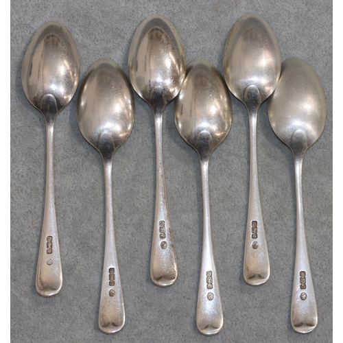 260 - A set of 6 Sheffield silver teaspoons, maker's mark JR, 3.8oz