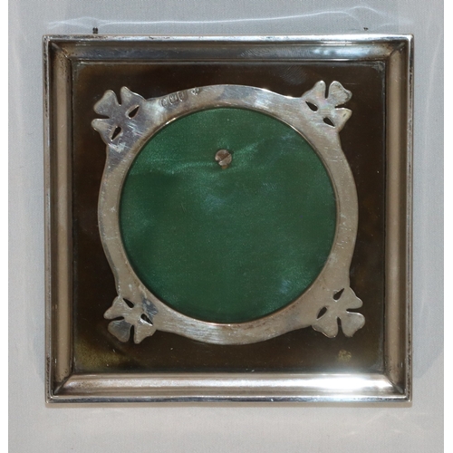 268 - An Edward VII small square silver freestanding photograph frame (back support missing) with inner si... 