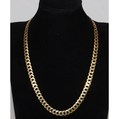 473 - A 9ct gold flat linked necklace, 51cm long, 31.8 grams