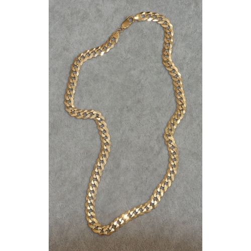 473 - A 9ct gold flat linked necklace, 51cm long, 31.8 grams