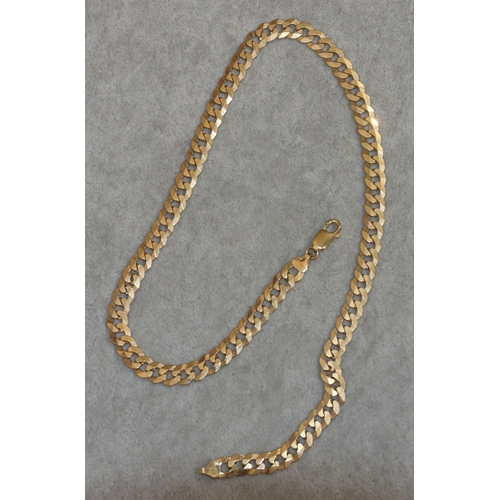 473 - A 9ct gold flat linked necklace, 51cm long, 31.8 grams