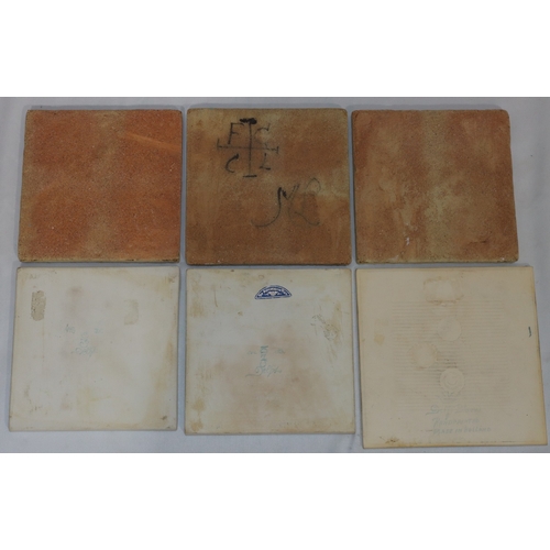 55 - 6 various glazed earthenware tiles