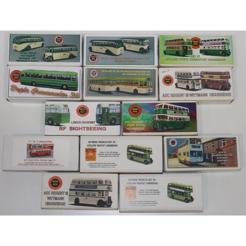 749 - 10 Little Bus Co. resin 1:76 scale kits (all boxed), 3 similar boxed Sunrise kits etc. (13)