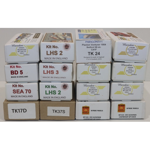 831 - A quantity of 1:76 scale resin and metal fitting kits of buses, 5 Little Bus Company, 6 Marsden mode... 