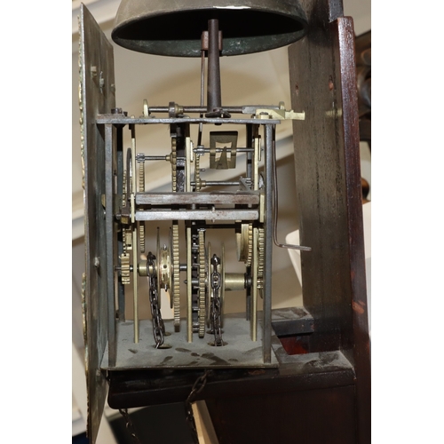896 - Thomas Worsfold, Dorking, early 18th Century one-handed square brass longcase clock movement, with w... 