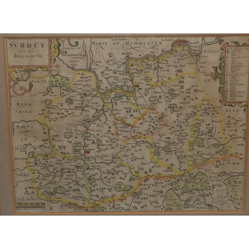 874 - An early hand coloured map 