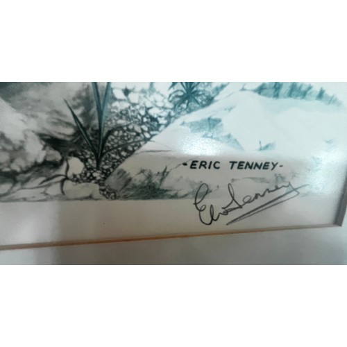6002 - A print  of a Lynx signed Eric Tenney, in gilt frame, 88 x 73cm overall.