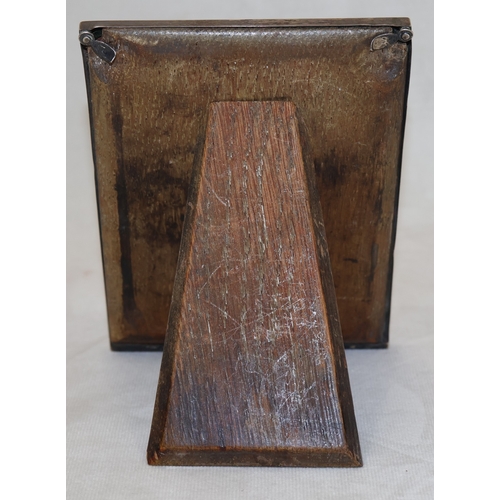 166 - A George V plain silver freestanding photograph fame with wooden back, Birmingham 1926, maker's mark... 