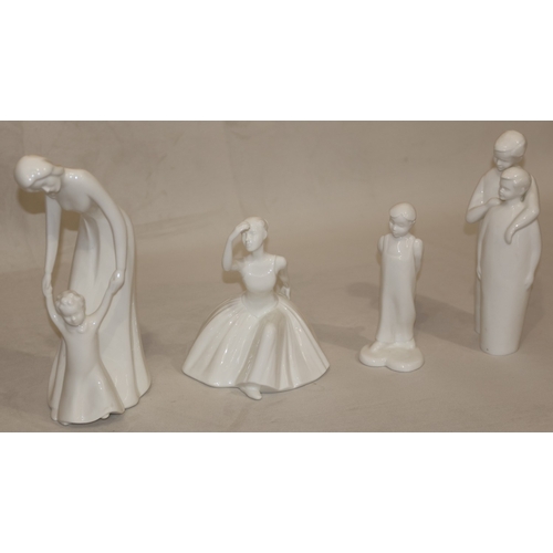 27 - 4 Royal Doulton white figurines, 