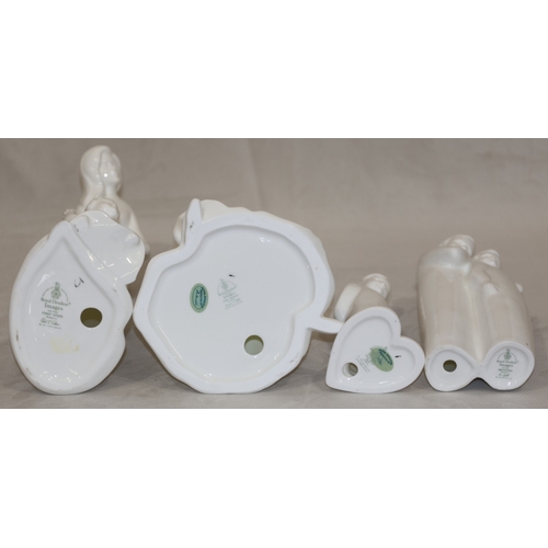 27 - 4 Royal Doulton white figurines, 