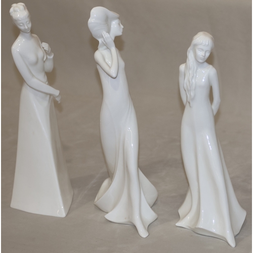 29 - 3 Royal Doulton white figurines, 