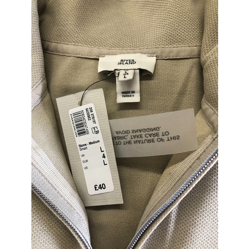 6016 - 4 as new men's tops, all with retail tags. 2 River Island Long Sleeve Slim Fit Smart Twill Funnel Ne... 