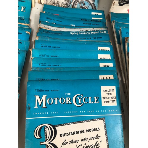 6025 - A large collection of Motorcycle magazines, earliest8th September 1949 to 1993.