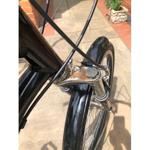 6032 - THIS ITEM IS NOT HELD BY PFW. A black SCOUT Adult Folding Tricycle with Basket, 6 Speed (some rust m... 