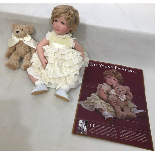 6036 - 3 Danbury Mint Collector's dolls, The Prince George Toddler Doll with Teddy bear, The Royal Baby Chr... 