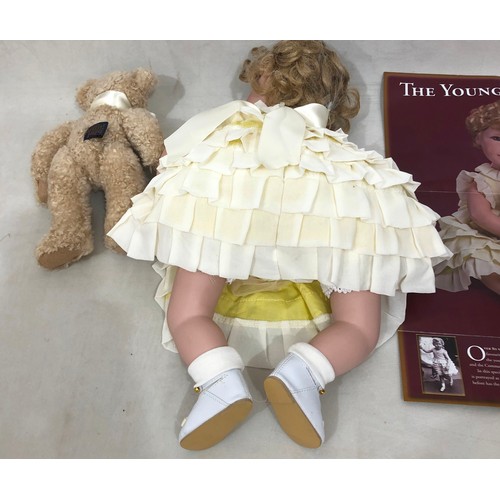 6036 - 3 Danbury Mint Collector's dolls, The Prince George Toddler Doll with Teddy bear, The Royal Baby Chr... 