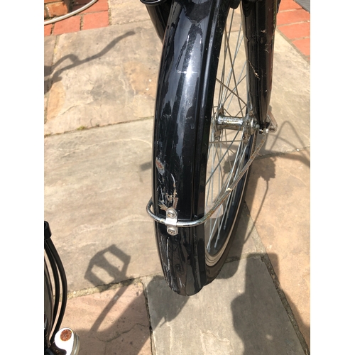 6032 - THIS ITEM IS NOT HELD BY PFW. A black SCOUT Adult Folding Tricycle with Basket, 6 Speed (some rust m... 