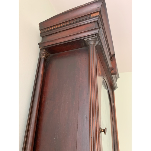 6037 - NOT HELD BY PFW. An 8-day striking long case clock, 56cm wide, 29cm deep, 194cm wide. (Split to wood... 