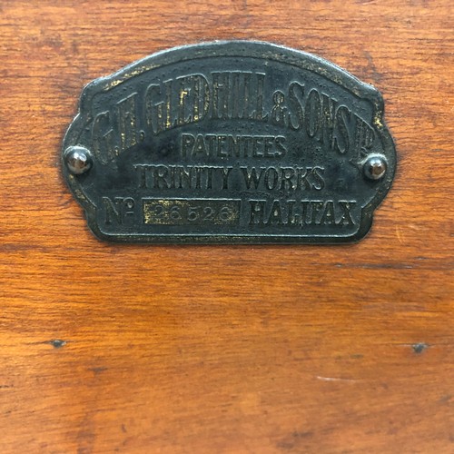 6038 - A Gledhill & Sons Ltd Patent Automatic Cash Till, 49cm long, 24.5cm wide, 18.5cm high (some brass fi... 