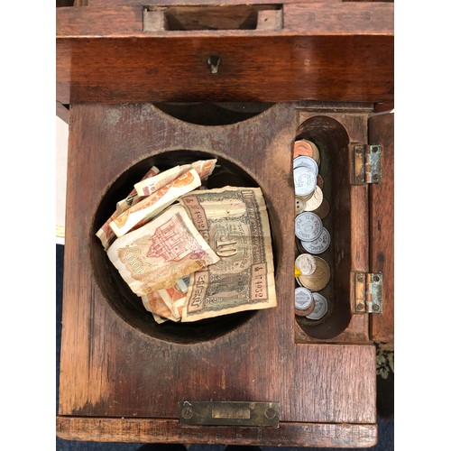 6038 - A Gledhill & Sons Ltd Patent Automatic Cash Till, 49cm long, 24.5cm wide, 18.5cm high (some brass fi... 