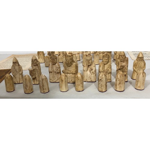 6045 - British Museum Isle of Lewis Chess sets (both in white) Stephen Hudson hand cast reproductions
