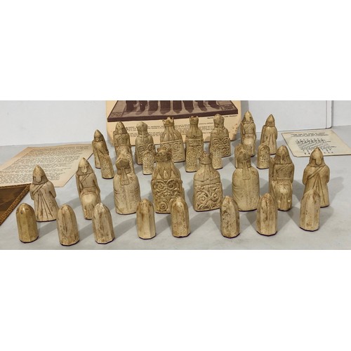 6045 - British Museum Isle of Lewis Chess sets (both in white) Stephen Hudson hand cast reproductions