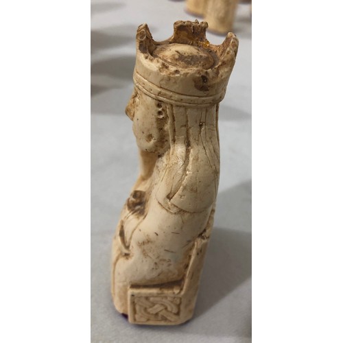 6045 - British Museum Isle of Lewis Chess sets (both in white) Stephen Hudson hand cast reproductions