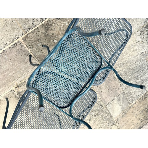 6053 - THIS ITEM IS HELD IN STORAGE. A set of 3 cast iron nest of garden tables in Pompeian green finish, m... 