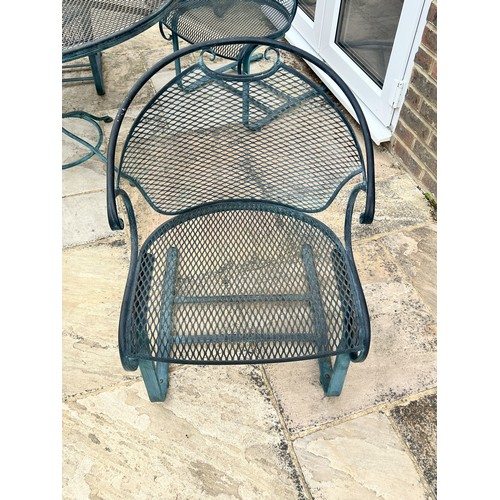 6054 - THIS ITEM IS HELD IN STORAGE. A  cast iron in Pompeian green finish circular garden table, 122cm dia... 