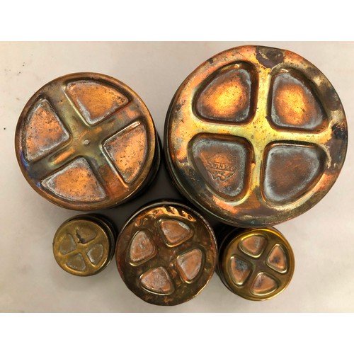 6058 - A collection of 8 Israeli miniature patinated brass biblical figurines each marked with label to bas... 