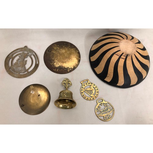 6058 - A collection of 8 Israeli miniature patinated brass biblical figurines each marked with label to bas... 