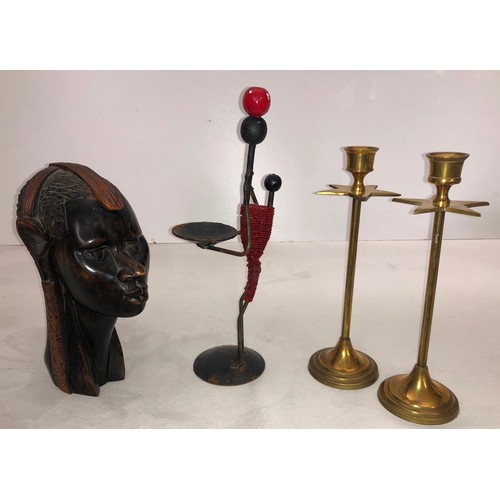 6058 - A collection of 8 Israeli miniature patinated brass biblical figurines each marked with label to bas... 