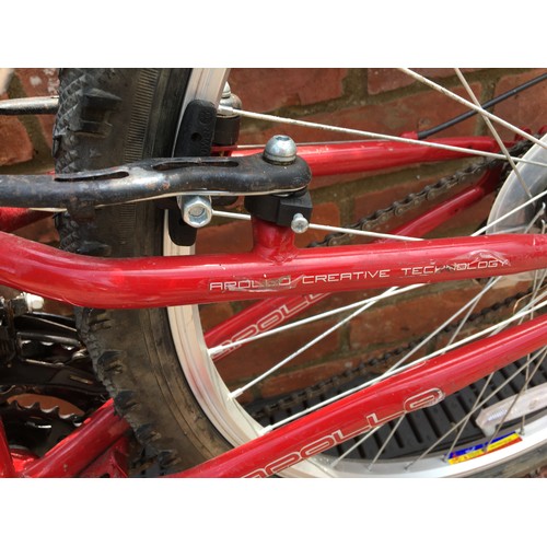 6034 - THIS ITEM IS NOT HELD BY PFW. A lady's silver and red Apollo bicycle, 6 gears, 100cm high, 157cm lon... 