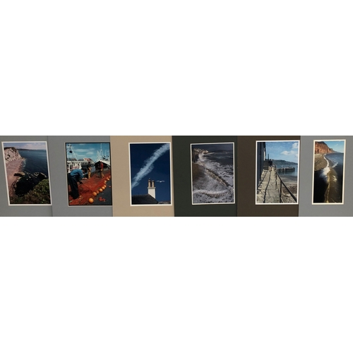 6130 - A portfolio of 16 coloured coastal photographs by Graham Habbin, all labelled to reverse