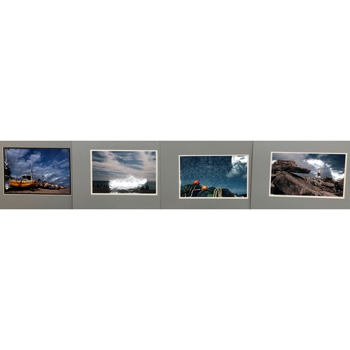 6130 - A portfolio of 16 coloured coastal photographs by Graham Habbin, all labelled to reverse