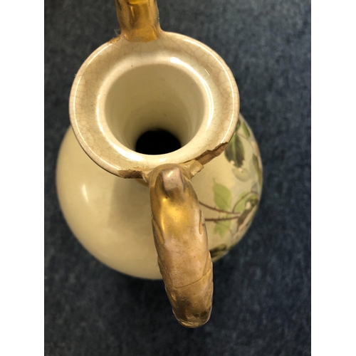 6161 - A pair of 2-handled lidded vases, 40cm high (both a/f)