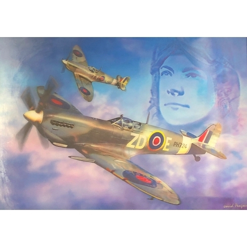 6112 - 4 various aviation prints, largest, 32.5 x 45.5cm, all framed.