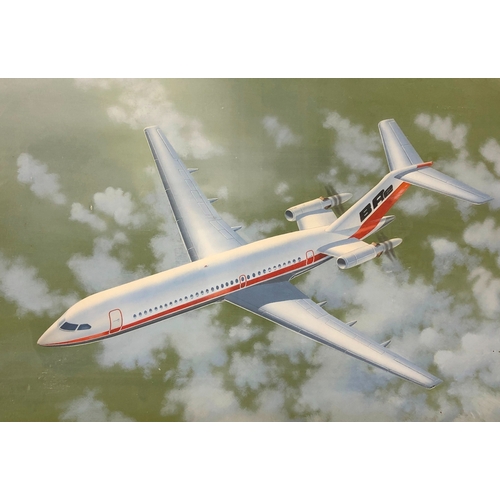 6112 - 4 various aviation prints, largest, 32.5 x 45.5cm, all framed.