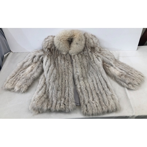 7008 - A vintage ladies silver mink jacket with grey lining, size approx. UK 8/10.