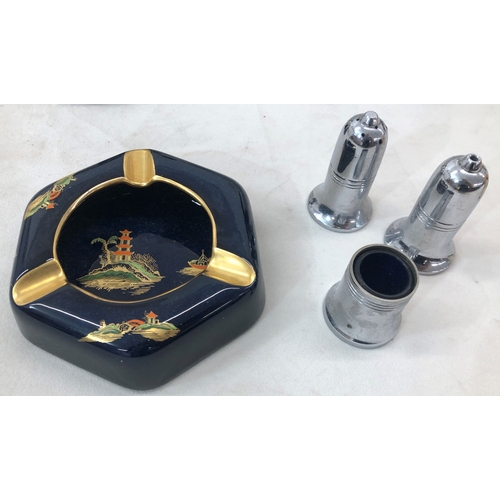 7029 - A set of 6 Babycham glasses, a cut glass decanter, 23 cm high, a pair of Beswick dogs, 14cm high, a ... 