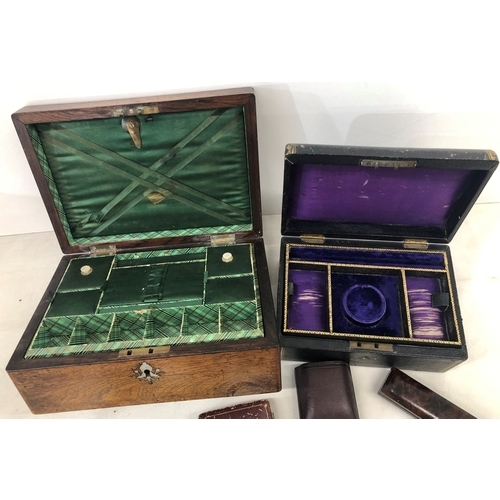 7014 - A wooden jewellery box with Mother-of-Pearl inlay, 25cm wide, 17.5cm deep, 10.5cm high (wood split t... 