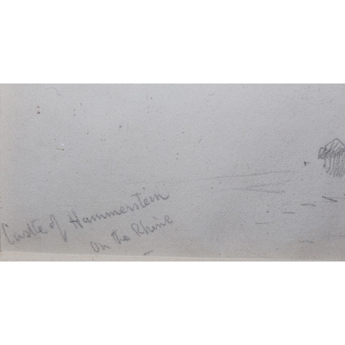 110 - Charles Rowbotham (1877-1914), pencil sketch, 10.5 x 17.5cm, 