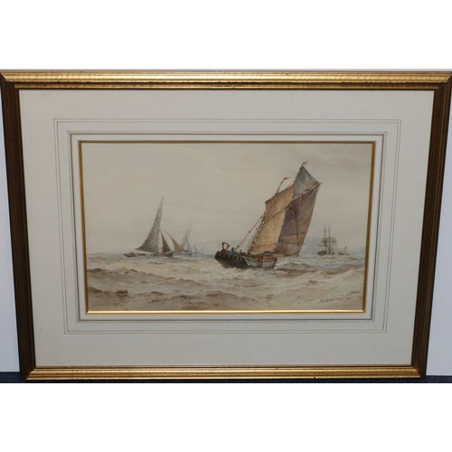 119 - Frederick James Aldridge (1850-1933), marine watercolour, 24.5cm x 37cm,  