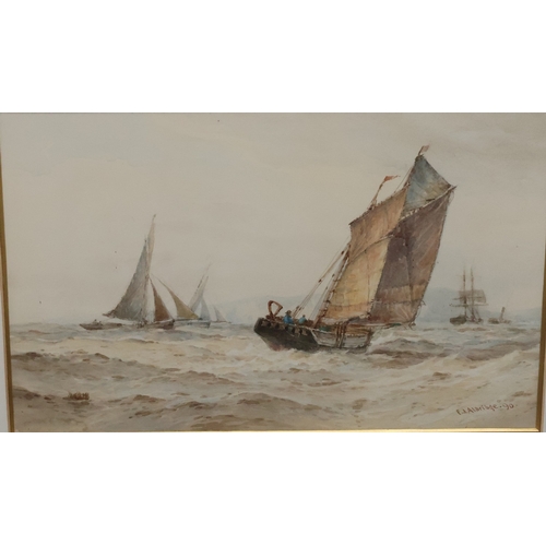 119 - Frederick James Aldridge (1850-1933), marine watercolour, 24.5cm x 37cm,  