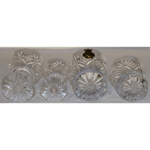 76 - Webb Corbett suite of drinking glasses comprising of 18 tumblers, 9.3cm high, 7 wine glasses, 12.5cm... 