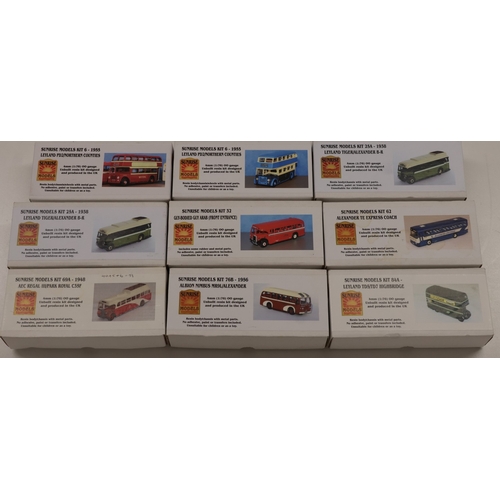 785 - 9 Sunrise models 1:76 scale bus kits (all boxed) (9)