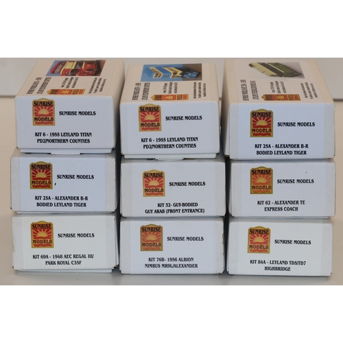 785 - 9 Sunrise models 1:76 scale bus kits (all boxed) (9)