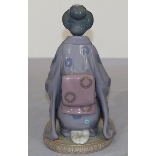 80 - A Lladro figure of a kneeling lady holding a cup, 22cm high